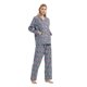 thumbnail image 5 of Conjunto de Pijamas de Franela para Mujer 100% Algodón, Ropa de Descanso para Mujer, Manga Larga, Botón, Cintura con Cordón, Ropa de Dormir Cálida, Flores de Ensueño Azul M, 5 of 6