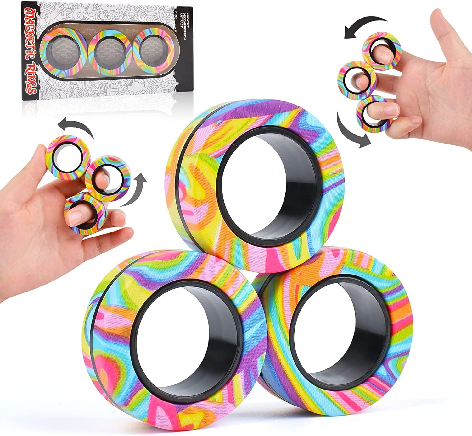 EsS 3Pcs Finger Magnetic Rings Anti stress Gears Magnetic Rings Anxiety  Relief Focus Kids Decompression Fidget Toys: Buy Online at Best Price in  Egypt - Souq is now Amazon.eg