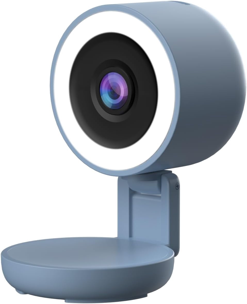 Energizer Smart 2K Wired Indoor Camera with Light for Night Vision, Foldable for Privacy, Remote Access, 130° Wide Angle, Recording, Instant Motion Alerts, Two-Way Audio, Hub-Free Wi-Fi (Blue)