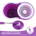 thumbnail image 2 of Floor Mop Microfiber Spin with Bucket 2 Head 360° Easy Rotating Purple Mecor, 2 of 6