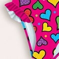 thumbnail image 6 of JAJAHO Girls Bikini Set 2 Piece Swimsuits For Kids Summer Heart Printed Spaghetti Strap Ruffle Bathing Suit 3-7Y Versatile Beachwear, 6 of 7