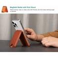 thumbnail image 2 of DOMAVER Leather MagSafe Wallet for iPhone 17/16/15/14/13/12 – 3 Card Holder with RFID Blocking, Magnetic Phone Wallet & Adjustable Stand (Orange), 2 of 6