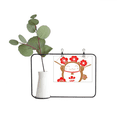 thumbnail image 1 of Cherry Blossoms Lucky Fortune Cat Japan Metal Picture Frame Cerac Vase Decor, 1 of 2