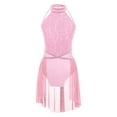 thumbnail image 3 of Xnihocha Kids Girls Floral Lace Halter Neck Sleeveless Ballet Leotards Lyrical Dance Dress Costume Dark Pink 10, 3 of 6