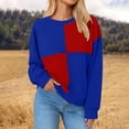 thumbnail image 5 of Oplxuo Womens Colorblock Sweatshirt Casual Long Sleeve Pullover Tops Loose Crewneck Fall Going Out T Shirts, 5 of 7