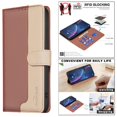 thumbnail image 5 of Premium RFID Blocking Wallet Case for Xiaomi Redmi Note 14 Pro 4G with 3 Card Slots & Stand Brown, 5 of 5