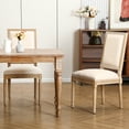 thumbnail image 3 of Furniliving French Country Dining Chairs Set of 2, Dining Room Chairs with Rubber Wood Legs, Beige, 3 of 10