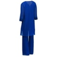 thumbnail image 6 of Fldy Womens Chiffon Pant Suits 3 Piece Mother of The Bride Wedding Outfit Evening Gowns Dress Suit Blue S, 6 of 7