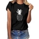 thumbnail image 1 of MHFRRA Camiseta de Manga Corta con Estampado de Cristal de Colores para Mujer, Informal, de Moda de Verano Negro, 1 of 3
