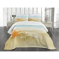 thumbnail image 3 of Ambesonne Starfish Quilted Bedspread Set 3 Pcs, Tropic Seacoast, Queen Size, Multicolor, 3 of 5