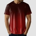 thumbnail image 2 of Lycaql T Shirts for Man Gradient Print Vacation Top T Shirt Men's Casual Crew Neck Male Summer Beach Gradient Print T Shirt Blouse Short Sleeve O Neck Tops T Shirt(,L), 2 of 6