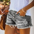 thumbnail image 4 of Cathalem Casual Shorts for Women Summer Women’s Fashion Denim Jeans Shorts Hot Pants Jeans Jeans(Gray,S), 4 of 5