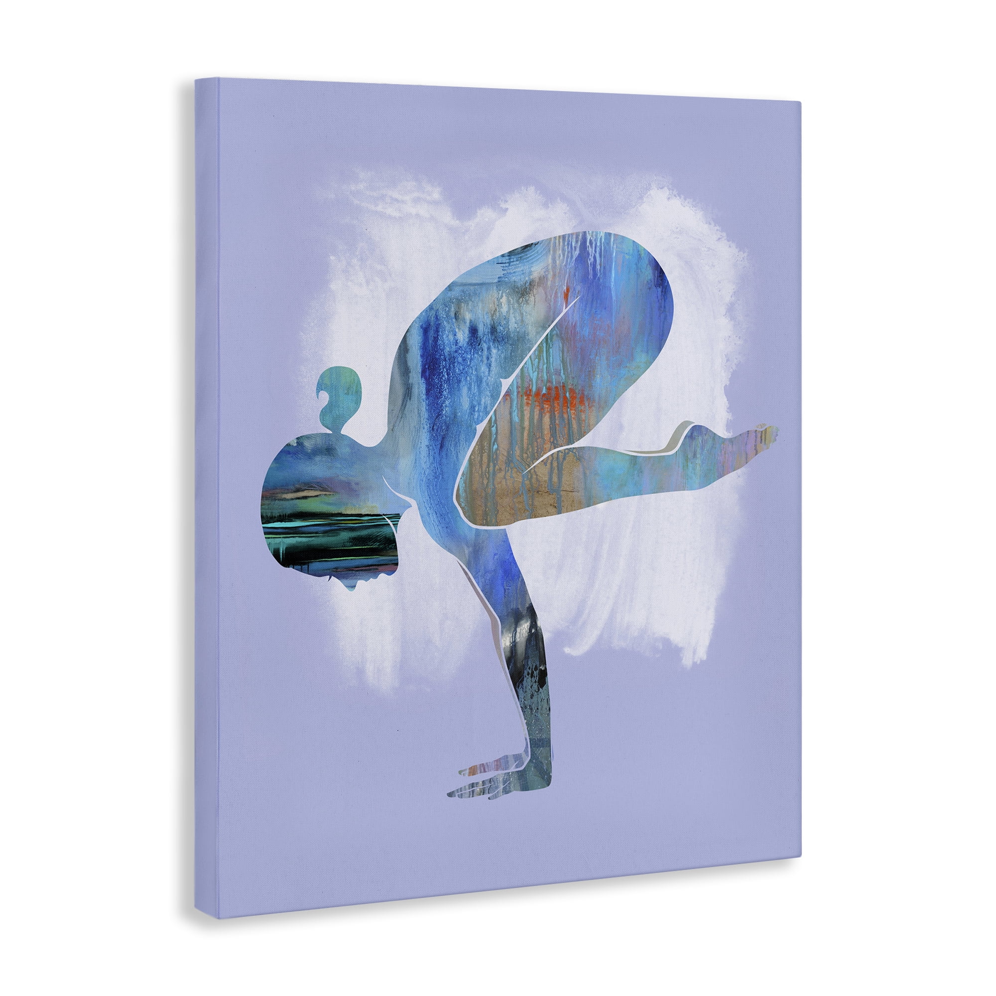Stupell Industries Mindful Yoga Pose Sports Painting Wrapped Canvas Art Print Wall Art, 16 x 20