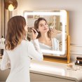 thumbnail image 3 of Large LED Vanity Mirror with 3 Color Lighting Modes – Tabletop Makeup Mirror for Bedroom, Bathroom & Dressing Room – Plug-in, 3 of 8