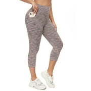 Z Avenue High Waist Yoga Pants Capri Workout Running Leggings with Pockets.