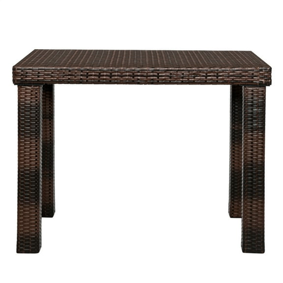 Cfowner Rattan Rectangle Dining Table for Patio, Backyard, Garden, Balcony, Indoor Outdoor Use Furniture