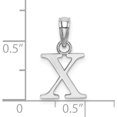 thumbnail image 3 of 14K White Gold Polished Block Letter X Initial Pendant Made In United States k6423wx, 3 of 5