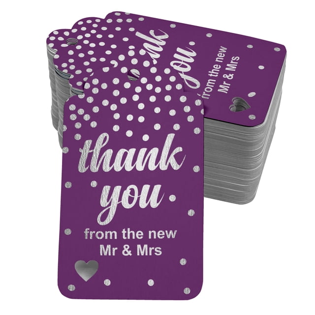 Inkdotpot Silver Foil Paper Hang Tags ThankYou From The New Wedding Favor Tags 50 Pack