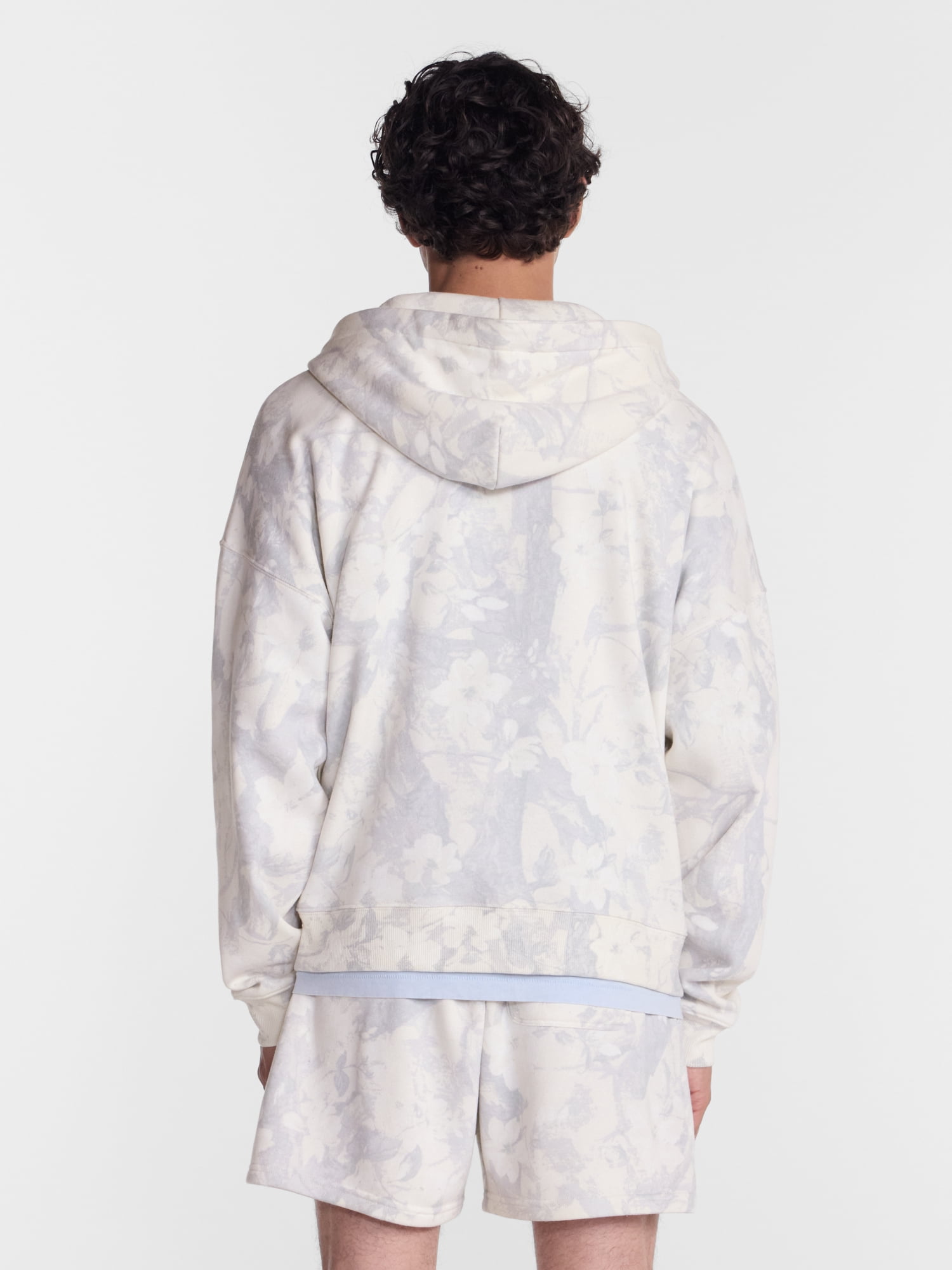 No Boundaries Boxy Oversized Fit Fleece Zip Hoodie Sweatshirt with Long Sleeves, Men's XS-4XLT