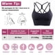 thumbnail image 2 of Ropa interior deportiva para mujer con almohadillas cruzadas en la espalda, ropa interior deportiva con cordones, ropa interior de yoga de sujeción media con copa desmontable, 2 of 5
