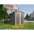 thumbnail image 3 of Garden Sheds Motorcycle Outdoor Storage Shed With Window ,without tracks and fixtures ,Grey+White,Outdoor Sheds, 3 of 5
