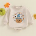 thumbnail image 2 of Darzheoy Halloween Baby Rompers For Girls Round Neck Long Sleeve Jumpsuits Printed Solid Color Graphic Fall Winter Loose Pajamas Clothes ,Size 0-12 Month, 2 of 4