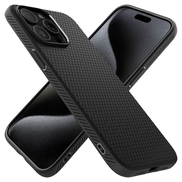 Funda Spigen Liquid Air para iPhone 15 Pro Max (2023), color negro