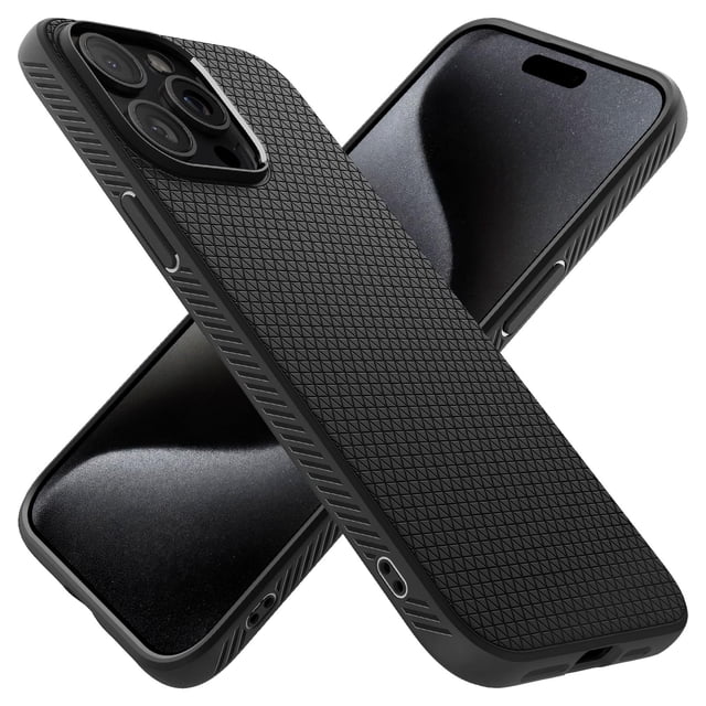 Funda Spigen Liquid Air para iPhone 15 Pro Max (2023), color negro