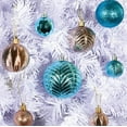 thumbnail image 5 of Prextex Acid Blue Christmas Ball Ornaments for Christmas Decorations - 36 Pieces Xmas Tree Shatterproof Ornaments with Hanging Loop for Holiday and Party Decoration (Combo of 6 Styles in 3 Sizes), 5 of 7