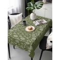 thumbnail image 2 of Japanese Rectangle Tablecloth, Green Rustic Retro Pastoral Floral Leaves Waterproof & StainResistant Tablecloth, Washable Oil-proof Table Cover for Dining/Party/Wedding/Camping/Buffet 60x120 In, 2 of 9