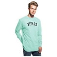 thumbnail image 2 of Daxton Retro Texas Arch Font Long Sleeves T Shirt Soft Medium Weight Cotton, Mint Tee Black Font, XS, 2 of 2