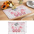 thumbnail image 6 of Galentine's Day Placemats Set of 8 Pink Gnomes Love Heart Grey Plaid Place Mats Indoor Wipeable Table Mats Washable Cloth Dining Table Placemats for Kitchen Holiday Party Home Decor 13x19 Inch, 6 of 9