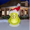 thumbnail image 2 of 10.5' Gemmy Airblown Inflatable Christmas Dr. Seuss Giant Grinch Head w/ Santa Hat Yard Decoration 884431, 2 of 4