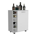 thumbnail image 5 of Depot E-Shop Tilden Bar Cart with 2 Inner Shelves, Caster Wheels and Built-in Bottle Storage, White, 5 of 7