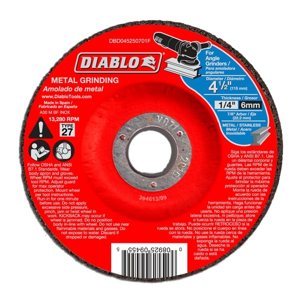 Disco de Desbaste Diablo DBD045250701F 11,5 cm x 0,6 cm Tipo 27
