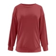 thumbnail image 3 of Besolor Women's Oversized Fall Sweatshirt Casual Crew Neck Long Sleeve Side Slit Zipper Pullover Blouse Tops, 3 of 7