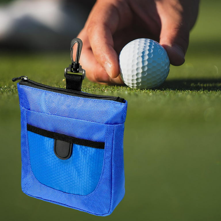 Durable Golf Ball Bag Pouch Golf Accessory Golfer Gifts Waist Sack  Collector Golf Tee Holder Small Polyester Lightweight Portable Blue 
