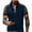Navy, variant on Yiaimeir ‌Men's Semi-Zipper Casual Stand Collar Short-Sleeved Shirt Summer New‌