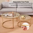 thumbnail image 3 of Glory Patio Modern Home Curved Steel Coffee Table with 1 Big and 1 Small, Gold, 3 of 6