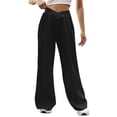 thumbnail image 1 of Gibobby Pantalones casuales de mujer para el hogar Pantalones casuales sueltos para mujer Pantalones cómodos para el Pantalones de chándal de pierna ancha informales de color sólido, 1 of 4