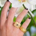 thumbnail image 6 of Womens Ring 18K Gold Plated Inlaid Zircon Ring Square Plate Stainless Steel Ring Jewelry Gift Her Fashion Ring, 6 of 7