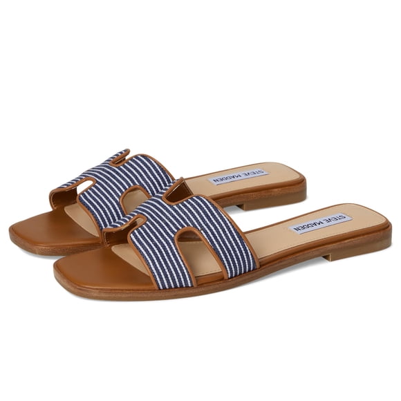 Sandalia Steve Madden Hadyn Azul Marino Blanco Plano Tacón 2 cm