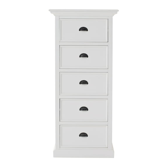 NovaSolo Halifax Grand Mahogany Wood Storage Unit with Drawers in Classic White