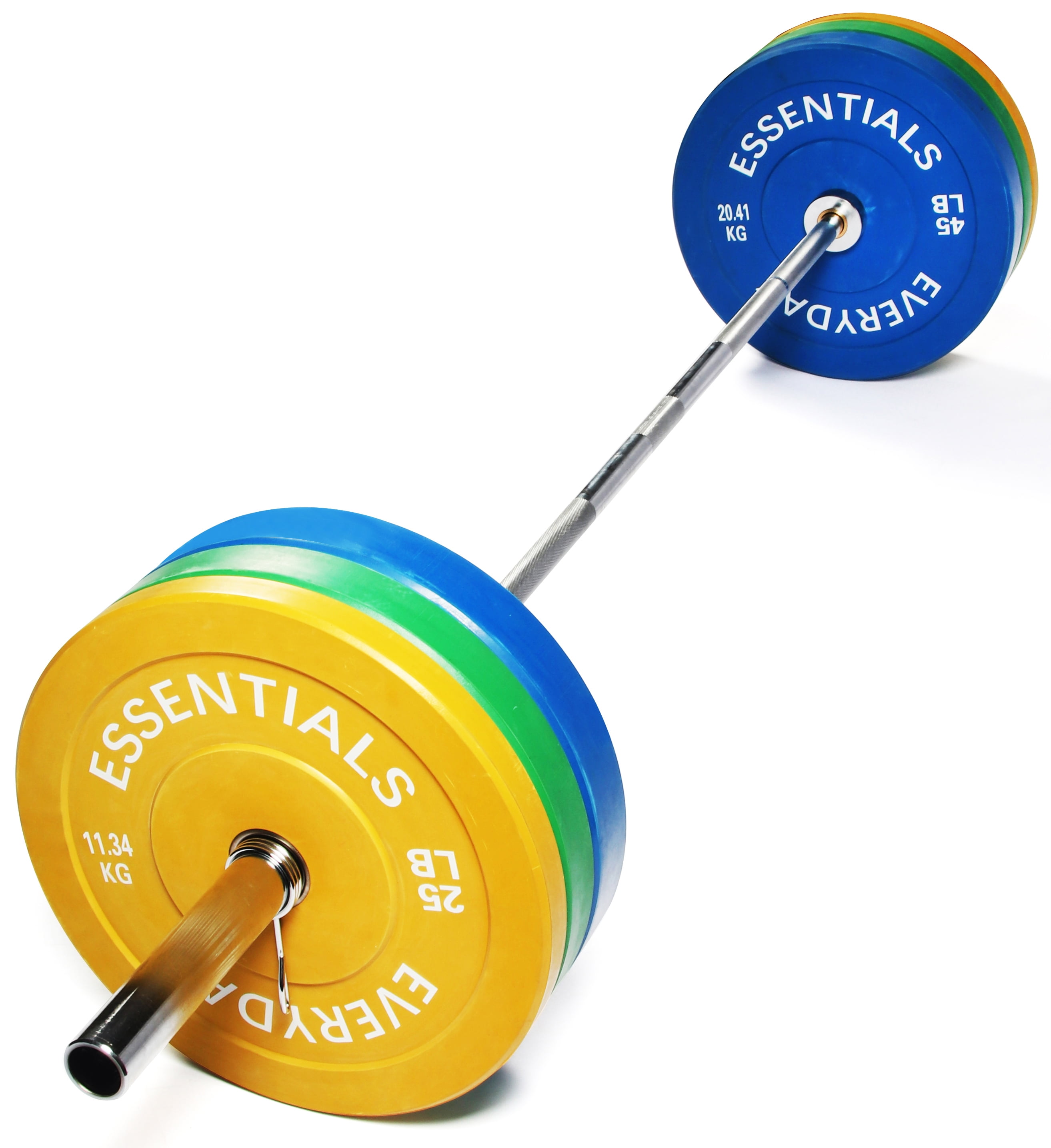 Olympic bar with bumper plates discount