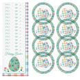 thumbnail image 3 of Easter Plates and Napkins Service for 8 Plus Happy Easter Cottage Plaid Designs Dinner Plates Luncheon Napkins Beverage Napkins Dessert or Appetizer Plates Disposable Tableware Set by Clear Above, 3 of 8