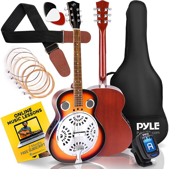 6-String Acoustic Resonator Guitar, Full Scale Resophonic, Accessory Kit Included