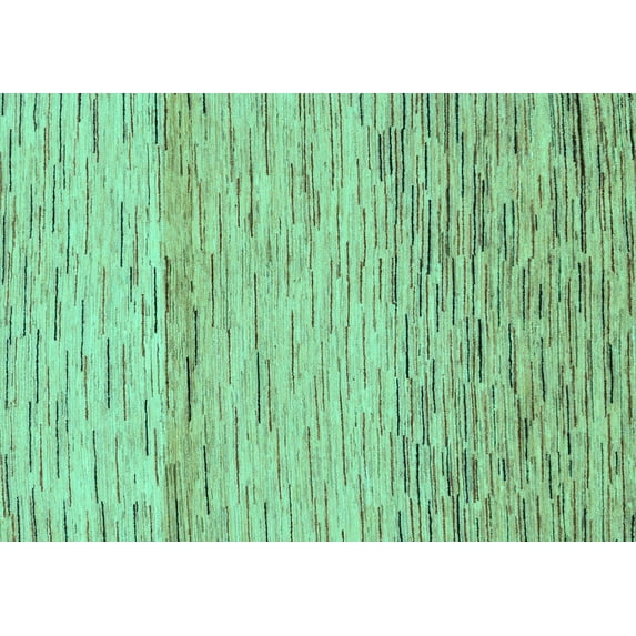 Ahgly Company Indoor Rectangle Abstract Turquoise Blue Modern Area Rugs, 3' x 5'