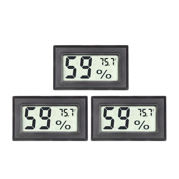 MERILER 3-Pack Mini Digital Temperature and Humidity Detector - Ideal for Home, Greenhouse, Cellar, Closet, and More, High-Precision Display with Long Battery Life