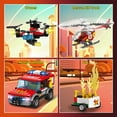 thumbnail image 5 of Honchoes City Fire Station Building Set Truck Helicopter for Boys Compatible with Lego 748Pcs, 5 of 8