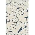 thumbnail image 3 of SAFAVIEH Florida Doug Floral Vines Geometric Shag Area Rug, Cream/Blue, 3'3" x 5'3" - Transitional Modern Design, Cream & Blue, Non-Shedding & Easy Cleaning, Ultra Plush Thick Pile, Ideal for Living, 3 of 13
